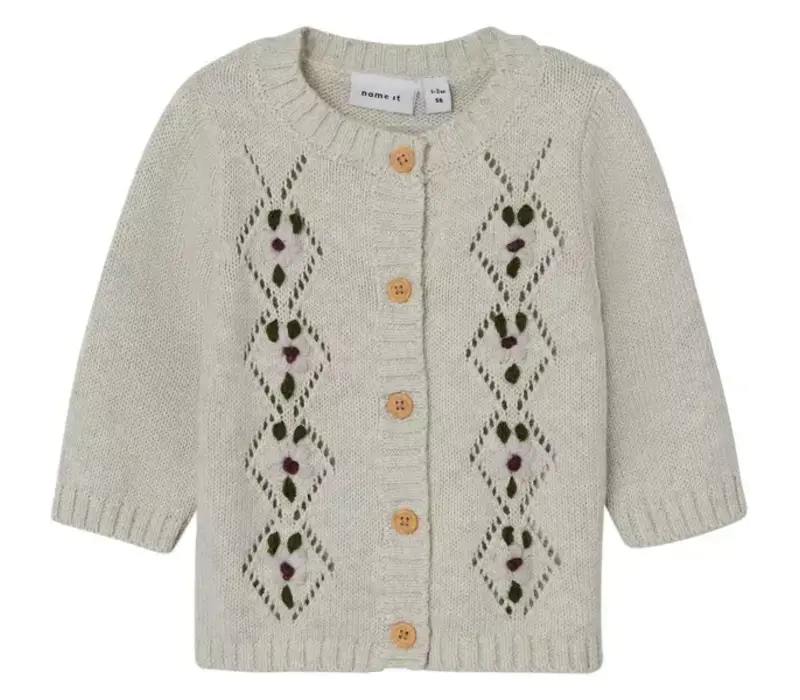 Name it NMFKIHELLE LS KNIT CARD Peyote Melange