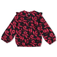 Jubel Blouse ruches AOP - Girls Club Antraciet