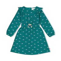 Jubel Jurk ruches AOP - Girls Club Teal