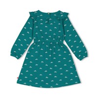 Jubel Jurk ruches AOP - Girls Club Teal