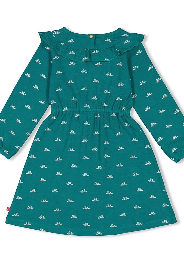 Jubel Jurk ruches AOP - Girls Club Teal