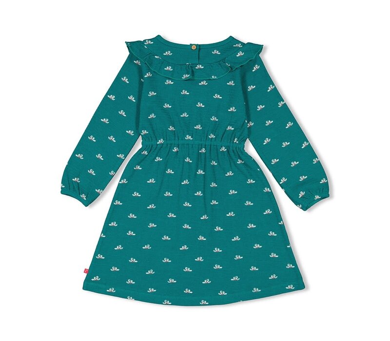 Jubel Jurk ruches AOP - Girls Club Teal