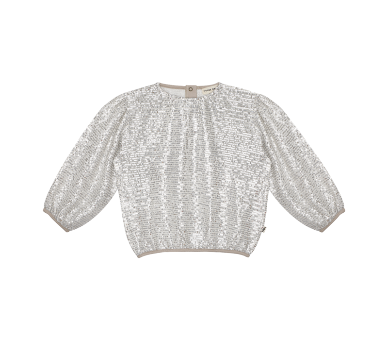 House of Jamie Puff Balloon Sequins Jumper Ecru