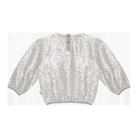House of Jamie Puff Balloon Sequins Jumper Ecru