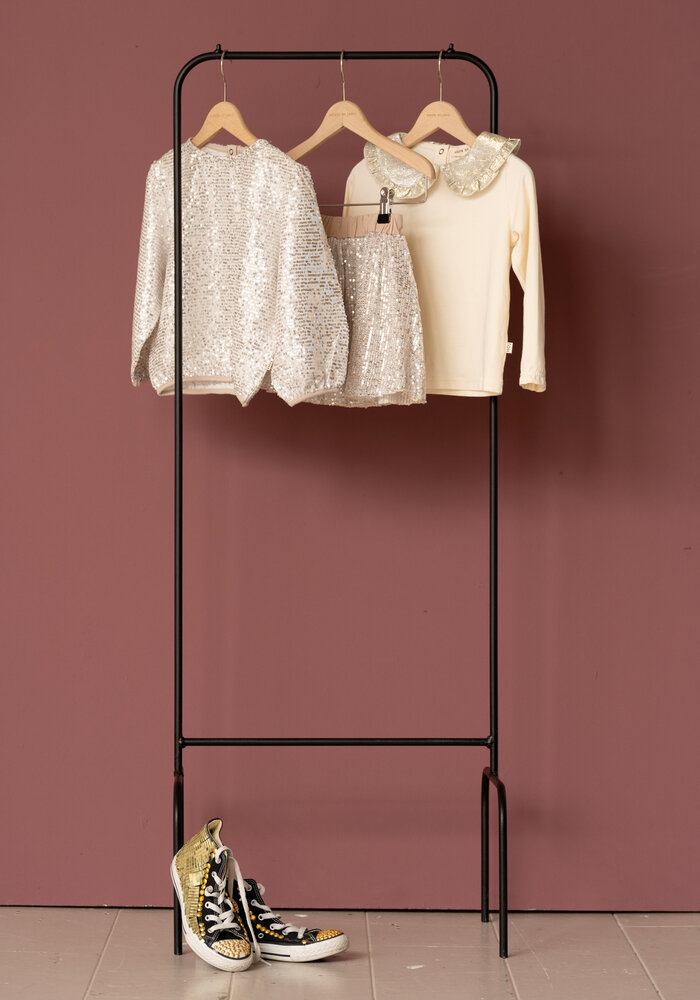 House of Jamie Puff Balloon Sequins Jumper Ecru