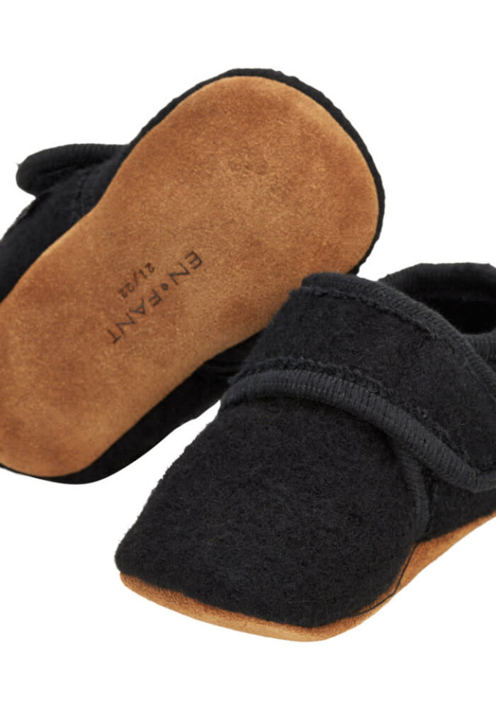 Enfant Baby Wool slippers Black