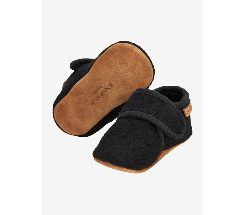 Enfant Baby Wool slippers Black