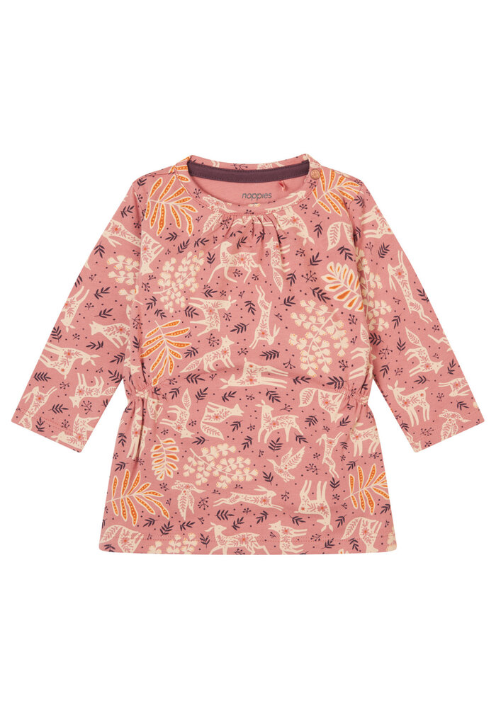 Noppies Girls Dress Faura long sleeve allover print Old Rose