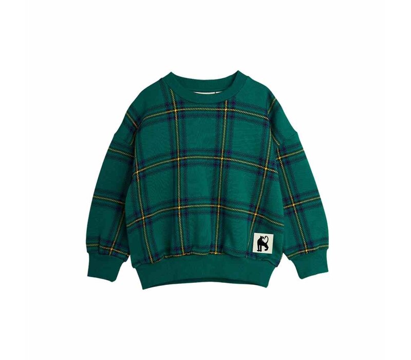 Mini Rodini Check aop sweatshirt Green 1