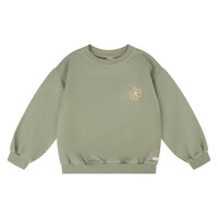 Daily Seven Oversized Sweater Big Flower Light Army