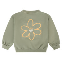 Daily Seven Oversized Sweater Big Flower Light Army
