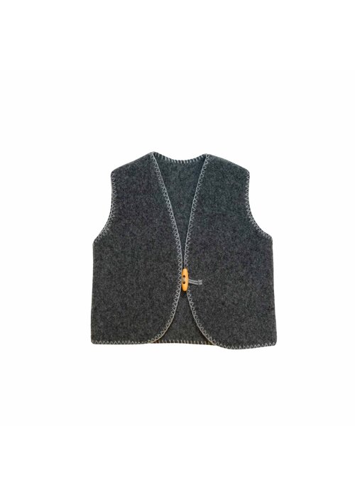 We Are Wovens We Are Wovens Bodywarmer Milo Cooked wool Black Tea