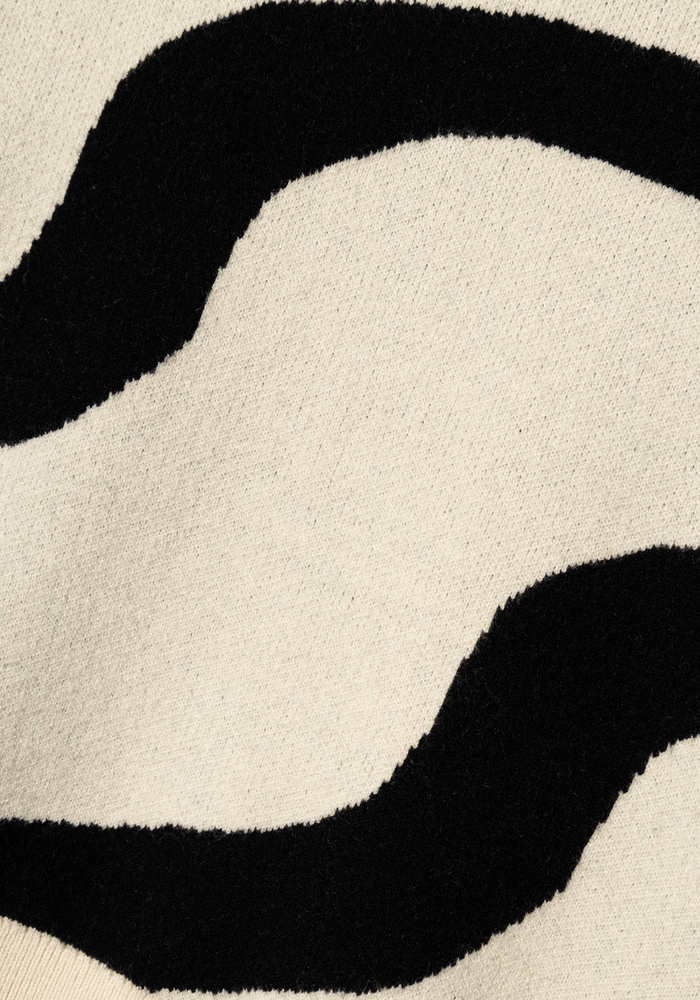 Name-it NKFNAFINE LS SHORT KNIT Summer Sand w. black pattern