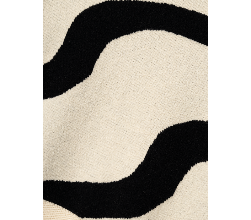 Name-it NKFNAFINE LS SHORT KNIT Summer Sand w. black pattern
