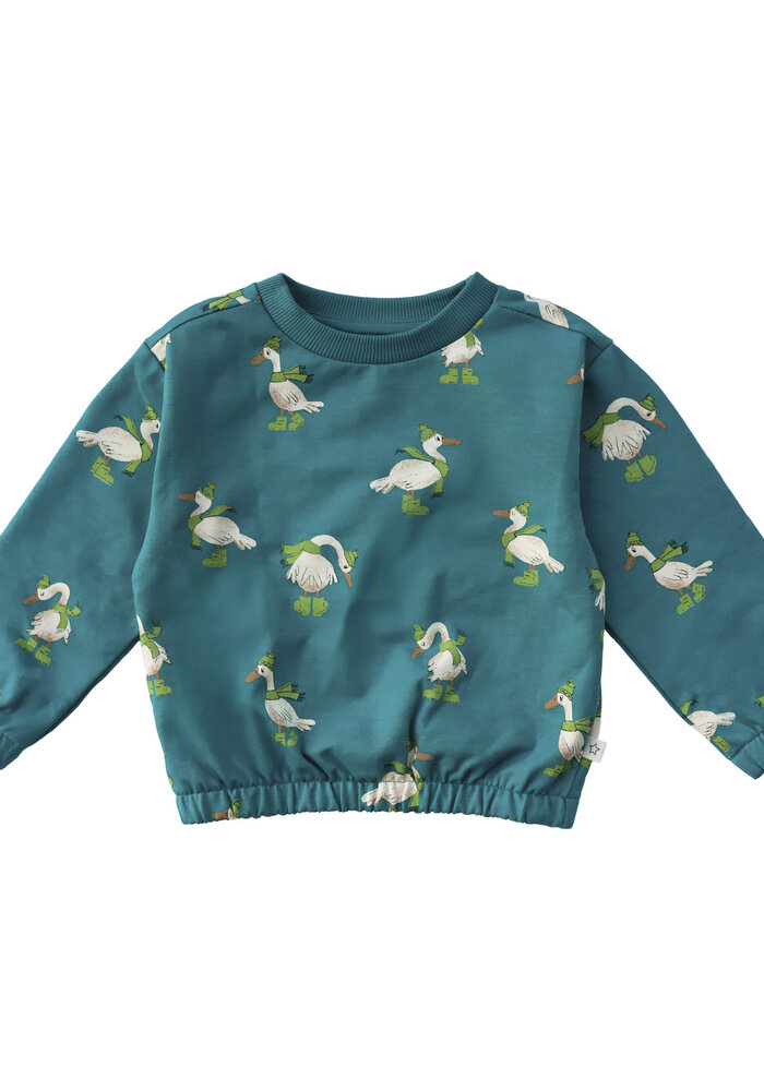 Your Wishes Geese | Oversized Sweater Deep Lake