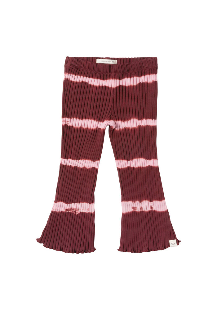 Your Wishes Tie Dye Stripe | Flared Legging Maroon