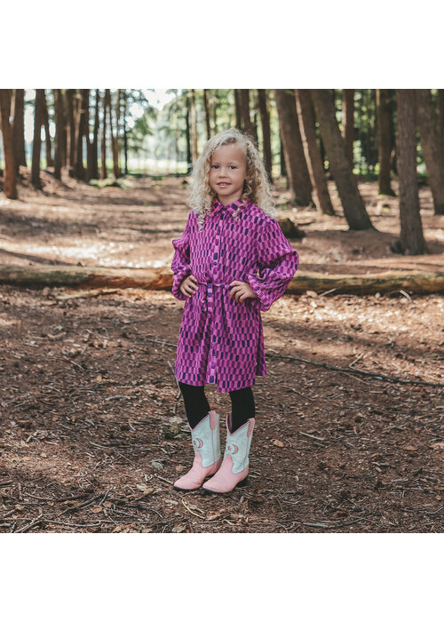 Your Wishes Your Wishes Carré | Blouse Dress Purple Wine