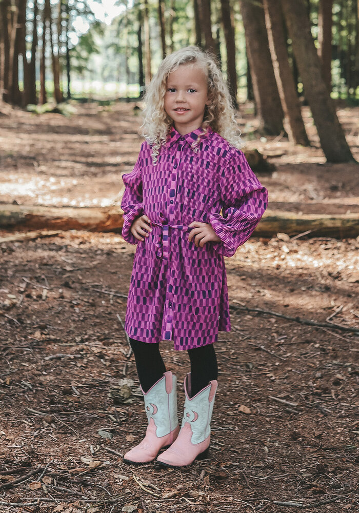 Your Wishes Carré | Blouse Dress Purple Wine