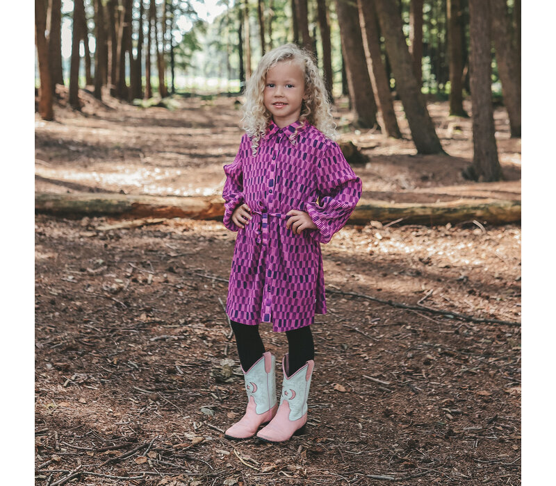 Your Wishes Carré | Blouse Dress Purple Wine