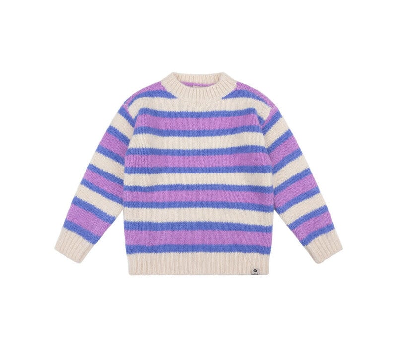 Daily Seven Knitted Sweat Fancy Stripe Sandshell