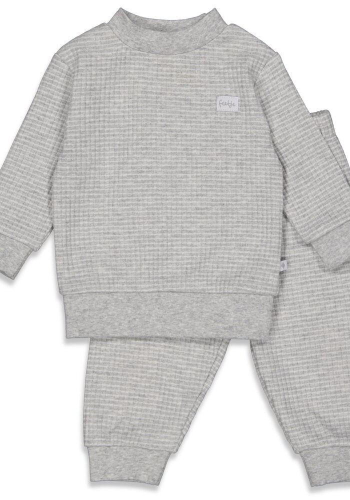 Feetje - Wafel Pyjama - Grey Melange