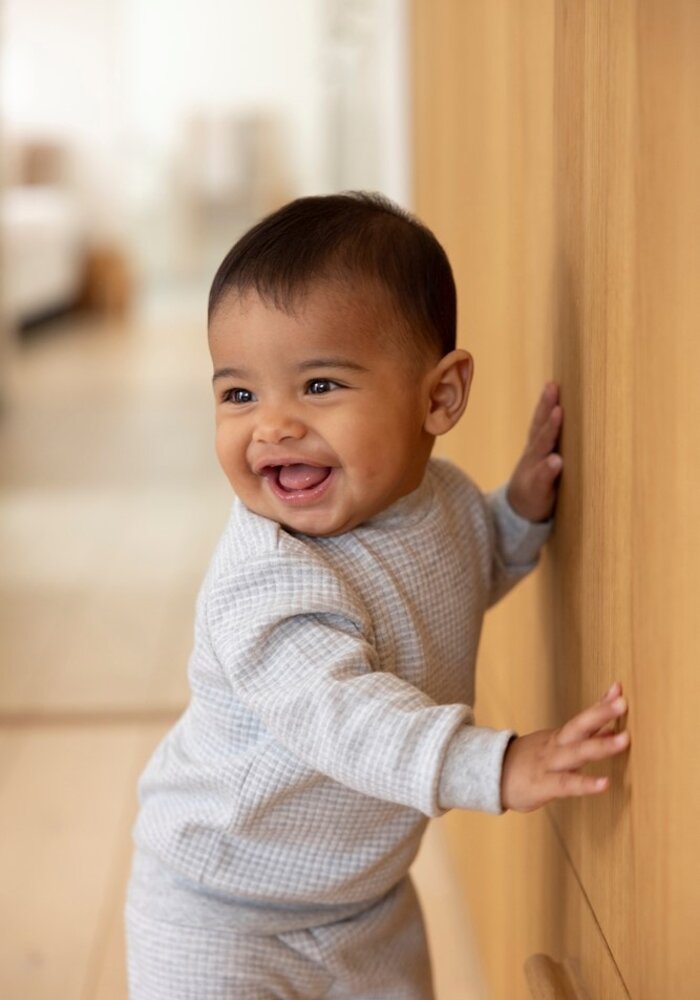 Feetje Pyjama wafel  - Grey Melange