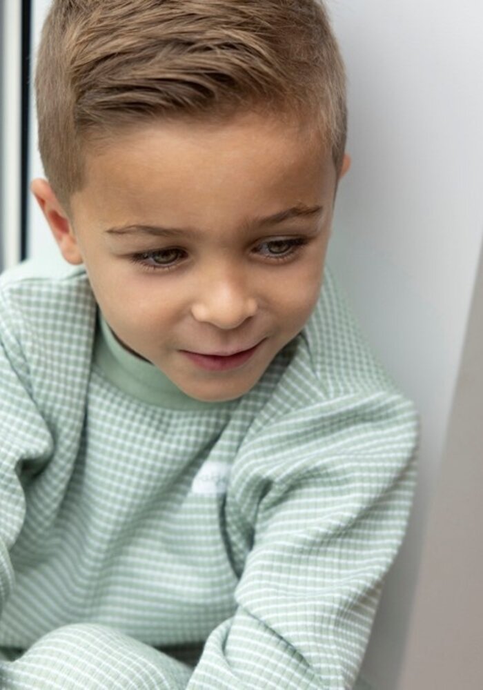 Feetje - Wafel Pyjama - Green Melange