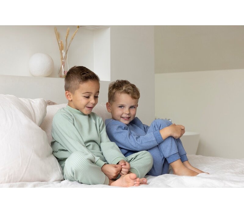 Feetje - Wafel Pyjama - Green Melange