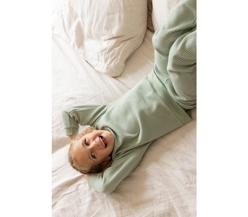 Feetje - Wafel Pyjama - Green Melange