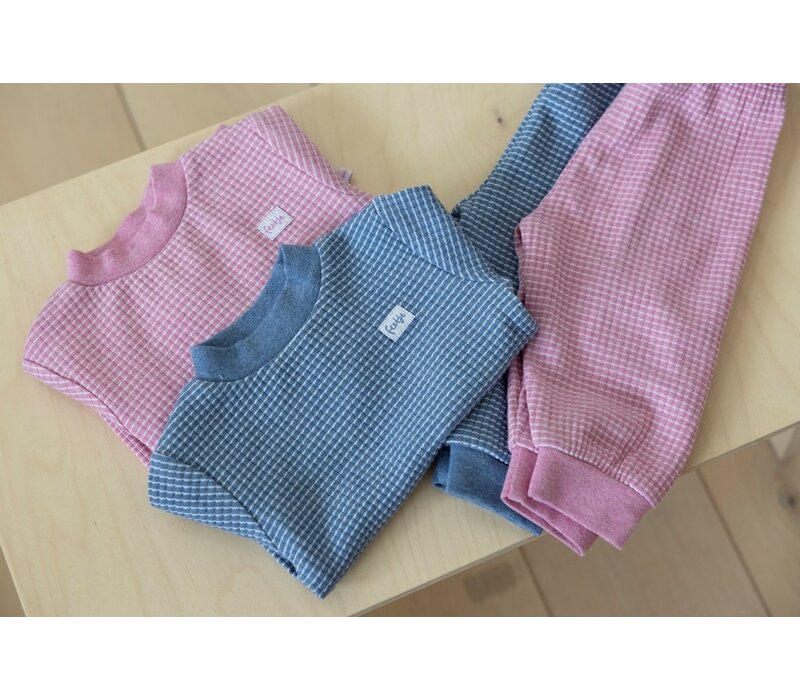 Feetje Pyjama wafel  - Pink Melange