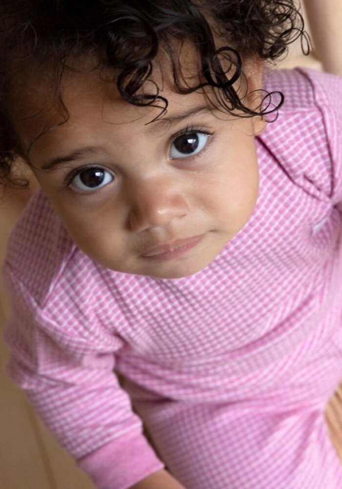 Feetje Pyjama wafel  - Pink Melange