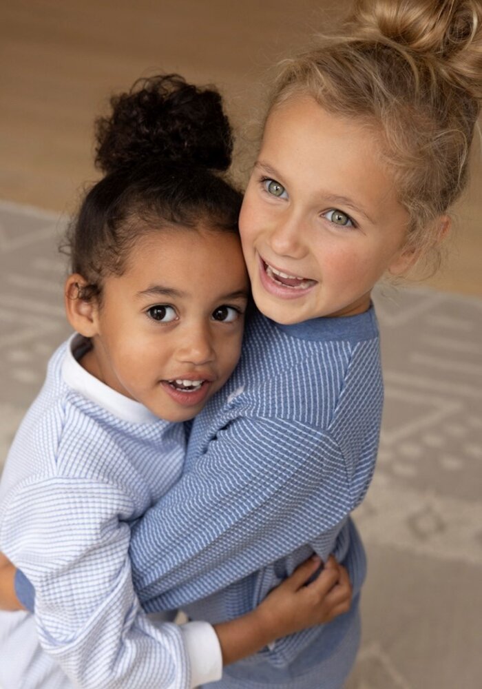 Feetje - Wafel Pyjama - Blue Melange