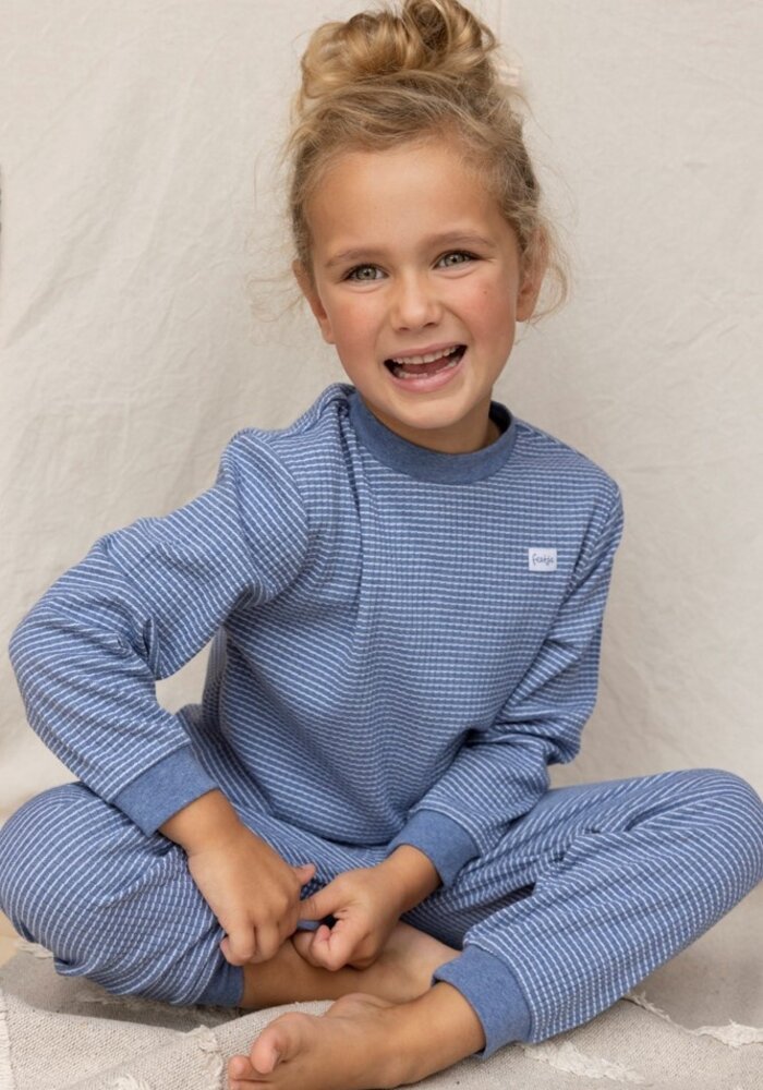 Feetje - Wafel Pyjama - Blue Melange