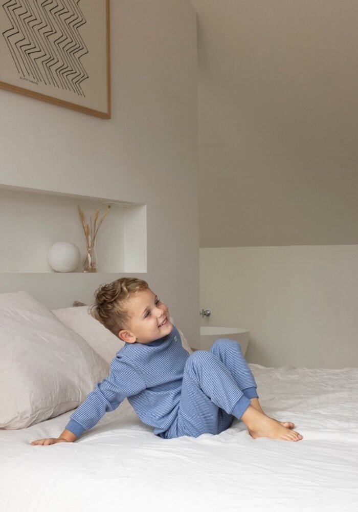 Feetje - Wafel Pyjama - Blue Melange