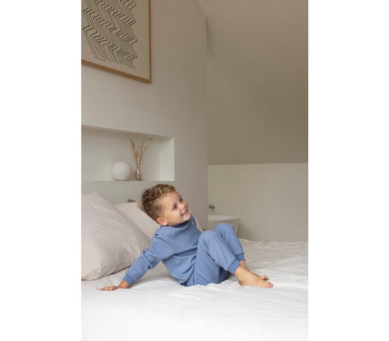 Feetje - Wafel Pyjama - Blue Melange