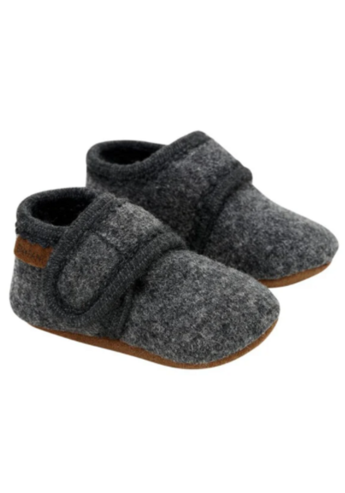 Enfant Baby Wool slippers Dark grey melange