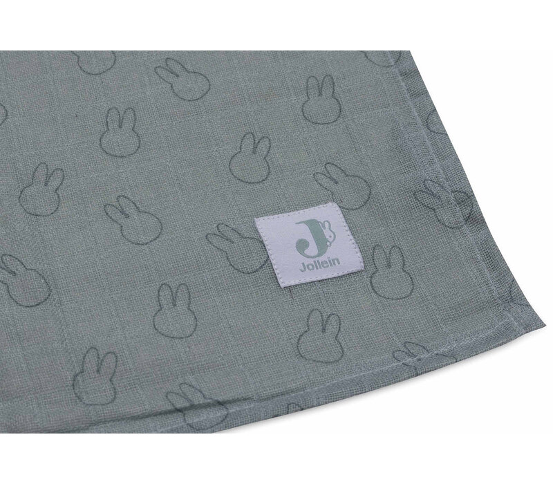 Jollein Hydrofiel Multi Doek Large 115x115 Miffy Silhouettes Sea Green (2-pack)