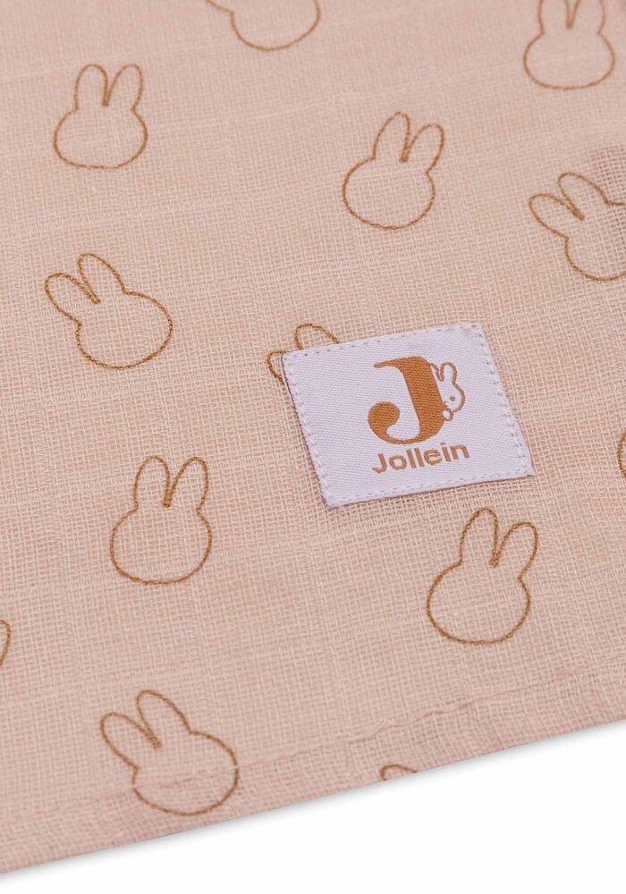 Jollein Hydrofiel Multi Doek Large 115x115 Miffy Silhouettes Wild Rose (2-pack)