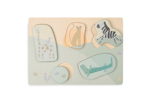 Jollein Jollein Houten Puzzel 28x20x2cm Jungle Jambo Jollein Jollein Houten Puzzel 28x20x2cm Jungle Jambo