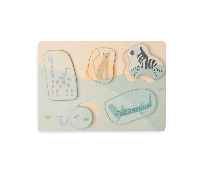 Jollein Houten Puzzel 28x20x2cm Jungle Jambo