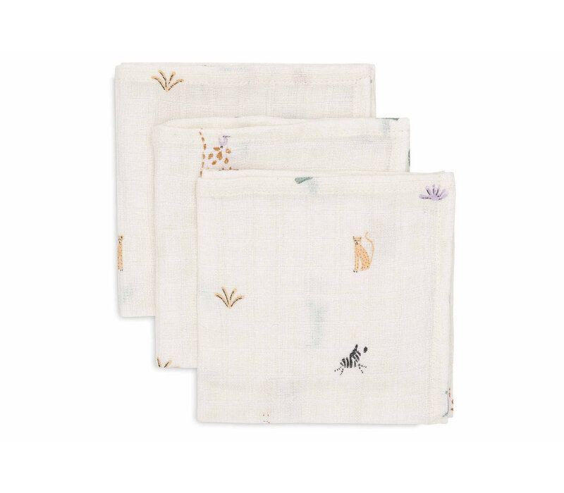 Jollein Hydrofiel monddoekjes Jungle Jambo (3pack)