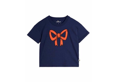 Mini Rodini Mini Rodini Bow application ss tee Blue