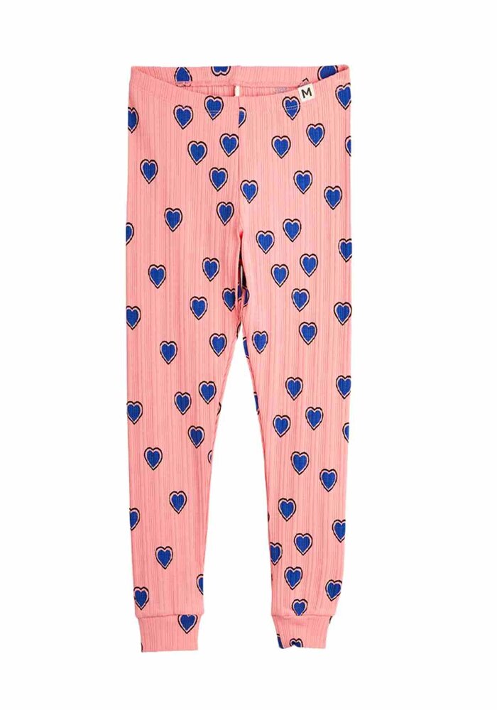 Mini Rodini Outlined hearts aop leggings Pink