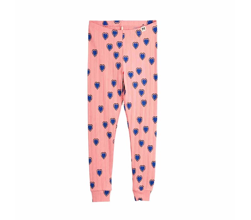 Mini Rodini Outlined hearts aop leggings Pink