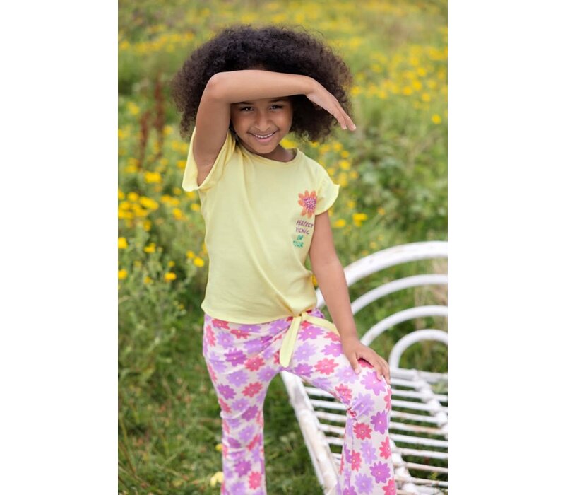 Jubel Flared broek AOP - Picknick Perfect Koraal