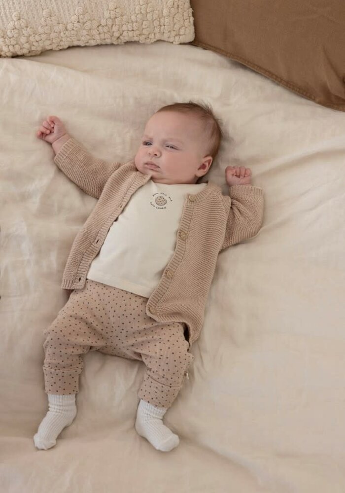 Feetje Broek AOP rib - Cute Cookie Zand