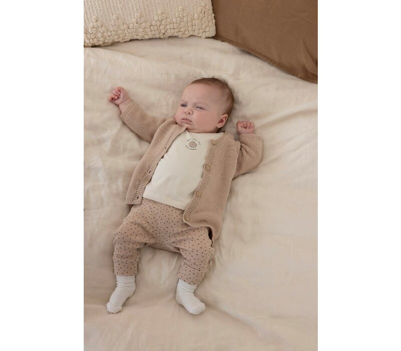 Feetje Broek AOP rib - Cute Cookie Zand