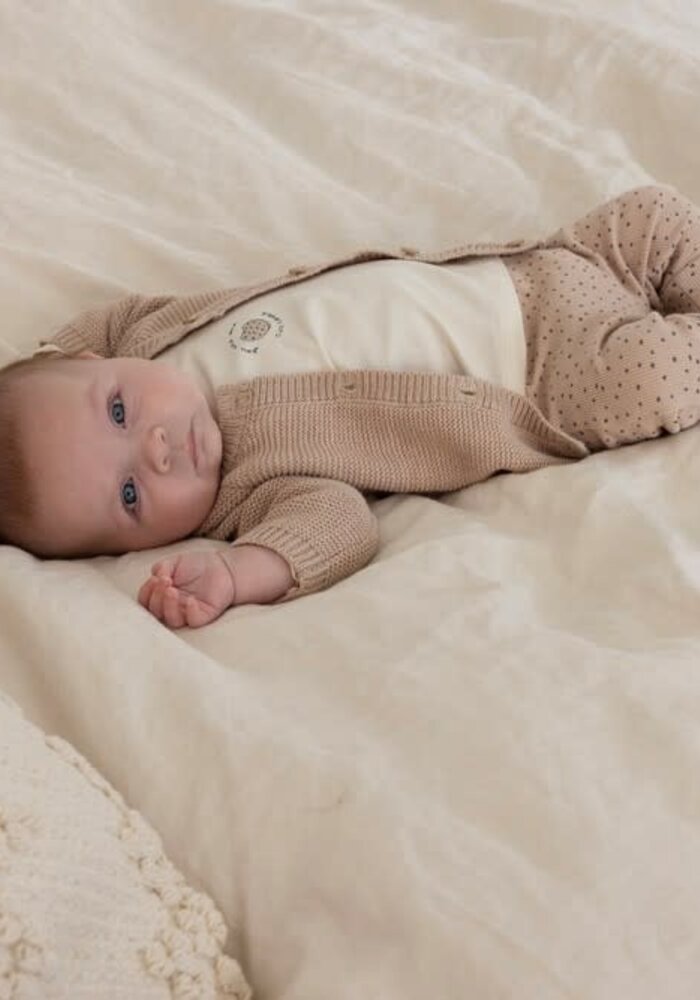 Feetje Broek AOP rib - Cute Cookie Zand