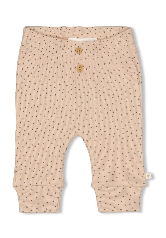 Feetje Broek AOP rib - Cute Cookie Zand