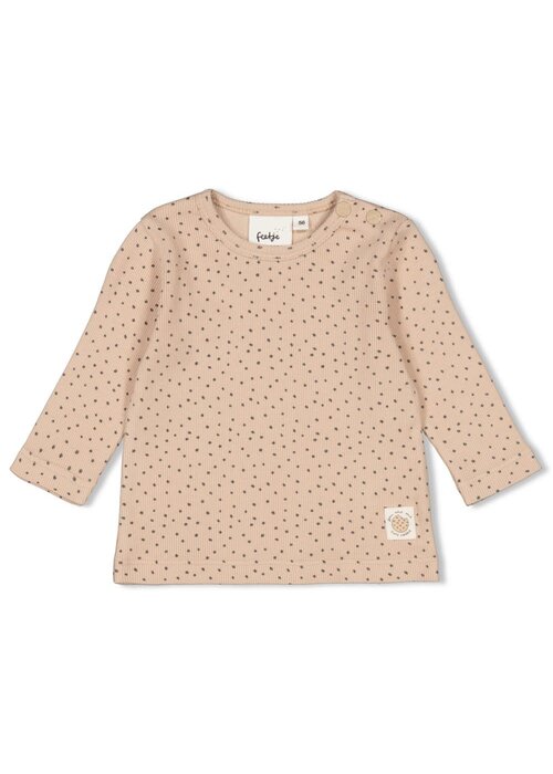 Feetje Feetje Longsleeve AOP rib - Cute Cookie Zand